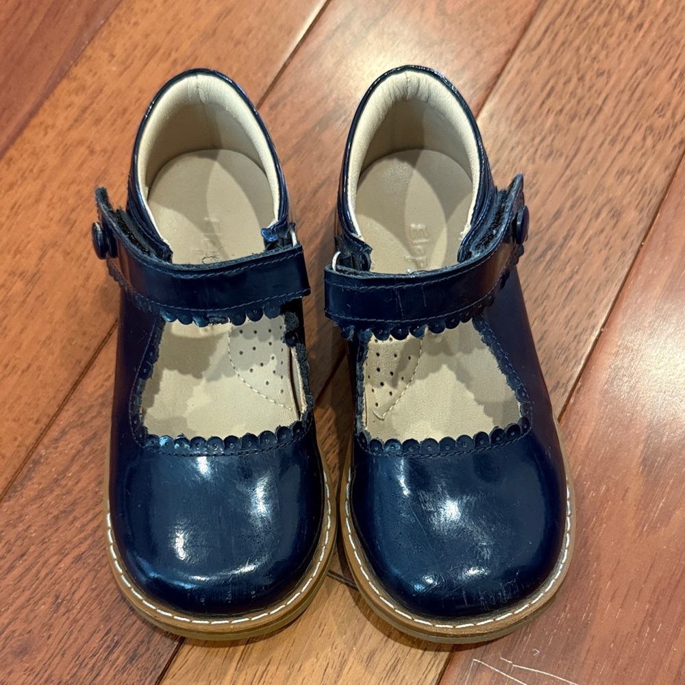 Elephantito Navy Blue Patent Mary Jane Shoes